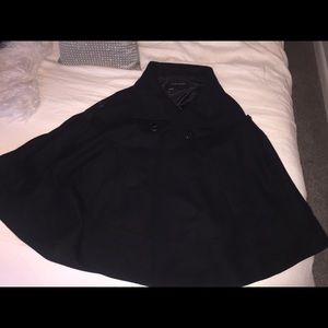 Zara Black Wool Cape Coat size Small